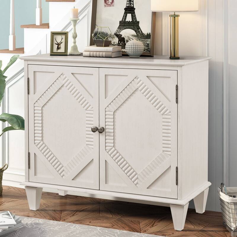 Mid Century Modern Sideboard Buffet Cabinet with Solid Wood Legs for Storage and Display