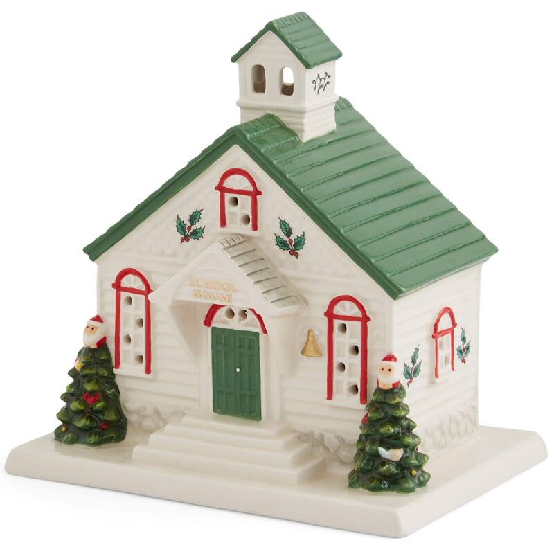 Spode Christmas Tree Village School House - 5" L X 5.5" H - Multicolored - 5" L X 5.5" H