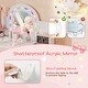 preview thumbnail 6 of 7, Gymax Kids Vanity Desk w/Mirror & Lights Princess Pretend Play Makeup