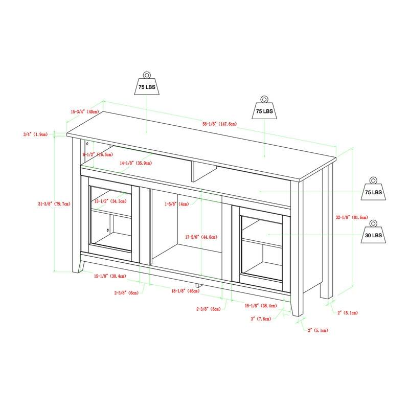 58-60" Fireplace TV Stand for 55-65" TVs w/ 18-23" Insert Farmhouse/Modern/Rustic Barn/Glass Doors Espresso/Grey/Brown/White Oak