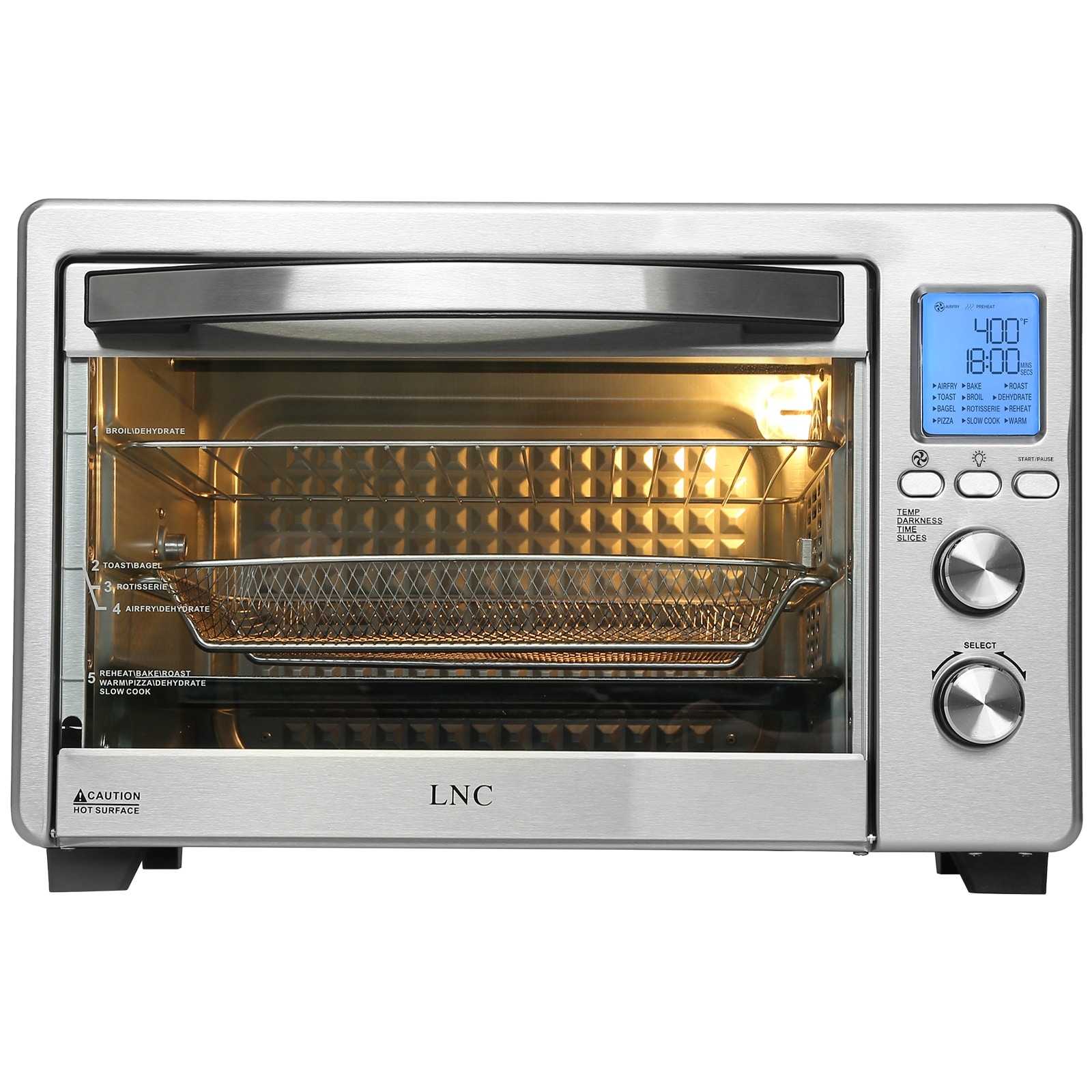 LNC 12-In-1 Large 34QT Countertop Toaster Oven Convection Rotisserie Air  Fryer - 19.5 L x 15 W x 12.5 H - On Sale - Bed Bath & Beyond - 35142412