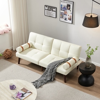 Convertible Sofa Bed Futon with Solid Wood Legs Linen Fabric - Bed Bath ...