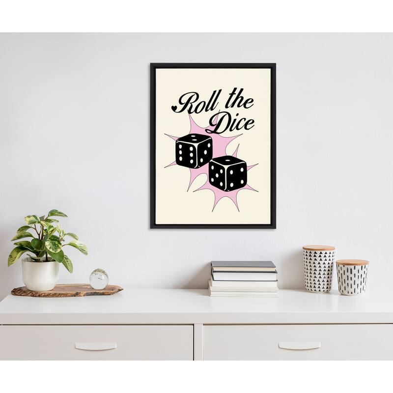 Kate and Laurel Sylvie Feeling Lucky Framed Canvas by Alli Standefer