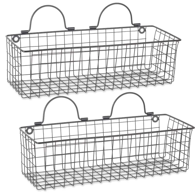 DII Wire Wall Basket(Set of 2) Grey - Medium - Black