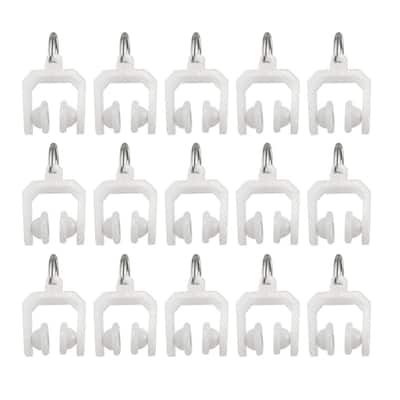 Curtain Track Rollers Plastic Twin Wheeled Carriers 9mm Dia 30 Pcs - White