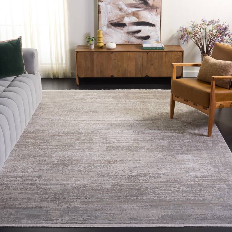 SAFAVIEH Platinum Attie Glam Abstract Rug - 9' x 12' - Grey/Beige
