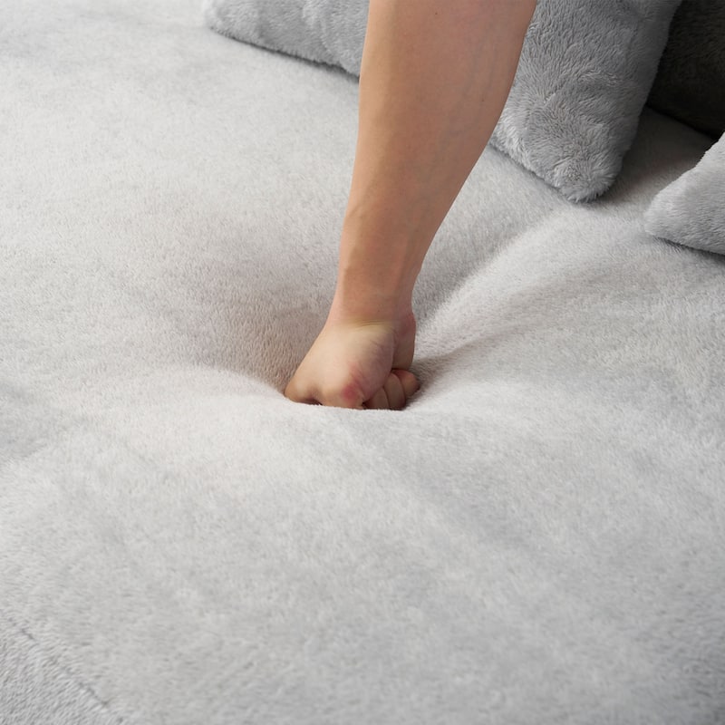 Modern And Simple Curved Flannelette Sofa.Creative Multi-Seater,With A Combination Of Pillows
