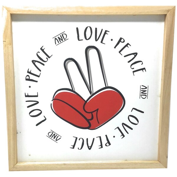 Wooden Love Peace Finger Sign Decorative Wall Art