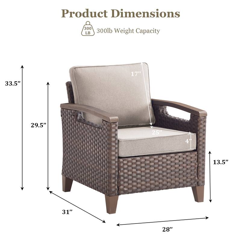 High Back Outdoor Patio Chairs Set of 2