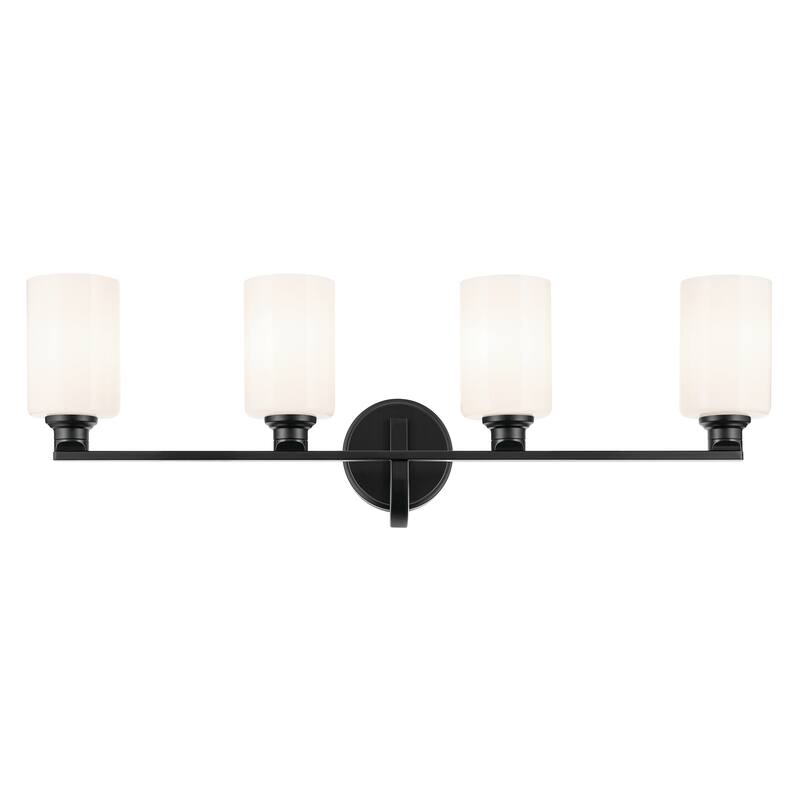 Kichler Lighting Gioe 32.25" 4-Light Vanity Light with Opal Glass in Black