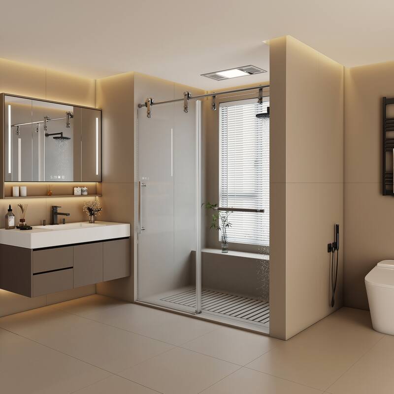 60" W X 76" H Double Sliding Frameless Shower Door