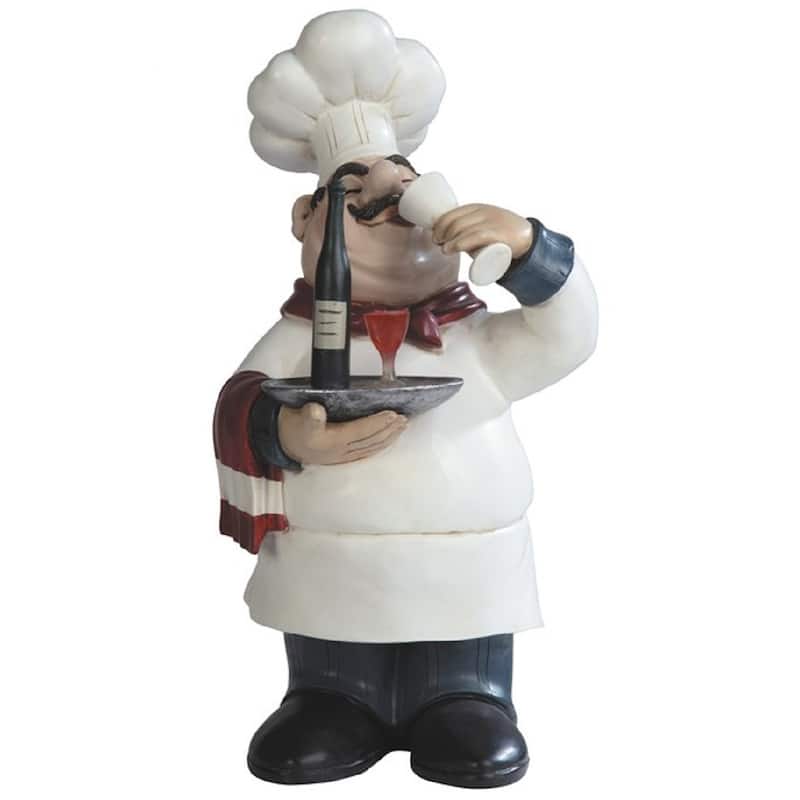 Q-Max14"H Chef Wine Tasting Statue Dining Room Accessory Decoration Figurine
