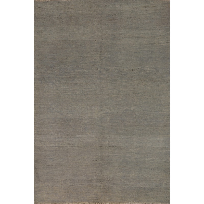 Hand Knotted Oriental 100% Wool Carpet Modern Modern Beige & Ivories Gabbeh Area Rug - 5' 9'' X 3' 8''