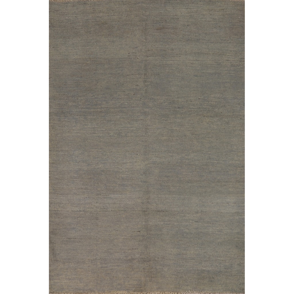 Hand Knotted Oriental 100% Wool Carpet Modern Modern Beige & Ivories Gabbeh Area Rug - 5' 9'' X 3' 8''