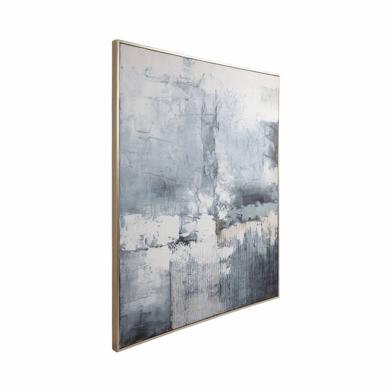 Canvas Art Print Wood Frame Abstract Texture Wall Decor - 60" Blue