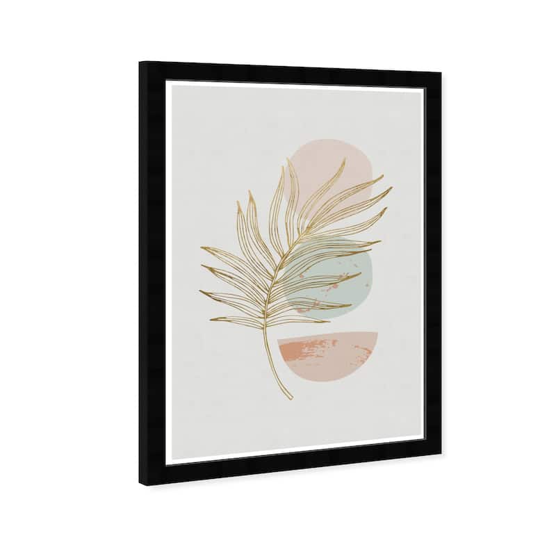 Wynwood Studio Prints Floral and Botanical Light Leaves Gold and Metallic Gold Mid-Century Modern Wall Art Canvas Print