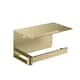Bathroom Hardware Accessory Wall Mounted Toilet Paper Holder with Shelf - Brushed Gold
