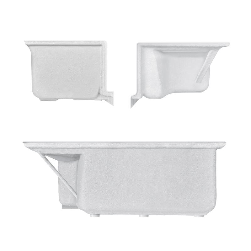 Fine Fixtures Single Threshold Acrylic Non-Slip Shower Base With Seat - 60 x 32