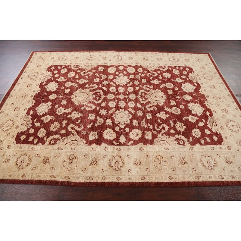 Vegetable Dye Traditional Chobi Peshawar Area Rug Wool Hand-knotted - 5'10" x 8'3"