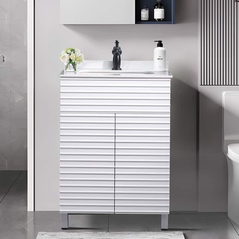 24 Inch Bathroom Vanity with Sink Stylish and Modern Affordable Bathroom Furniture - 48.02"W x 39.77"D x 36.61"H