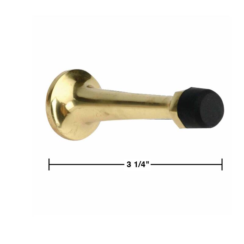Door Stop Brass Wall Mount Black Spire Bumper | Renovator's Supply