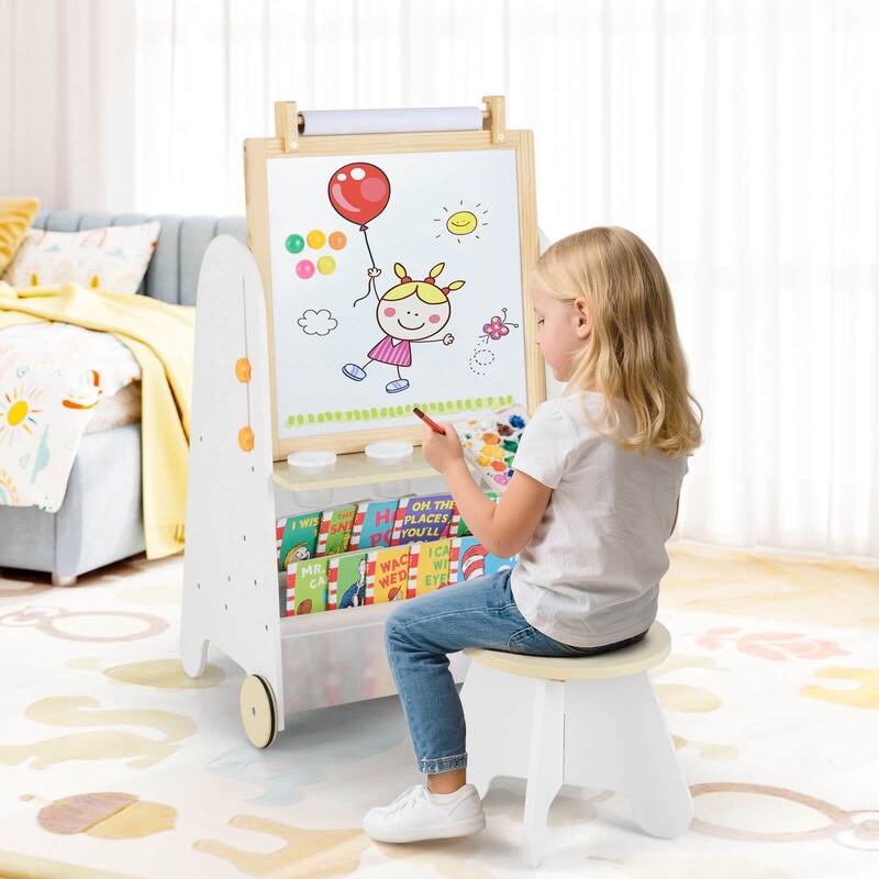 Costway 4-in-1 Kids Art Easel with Stool with Magnetic Whiteboard - See Details