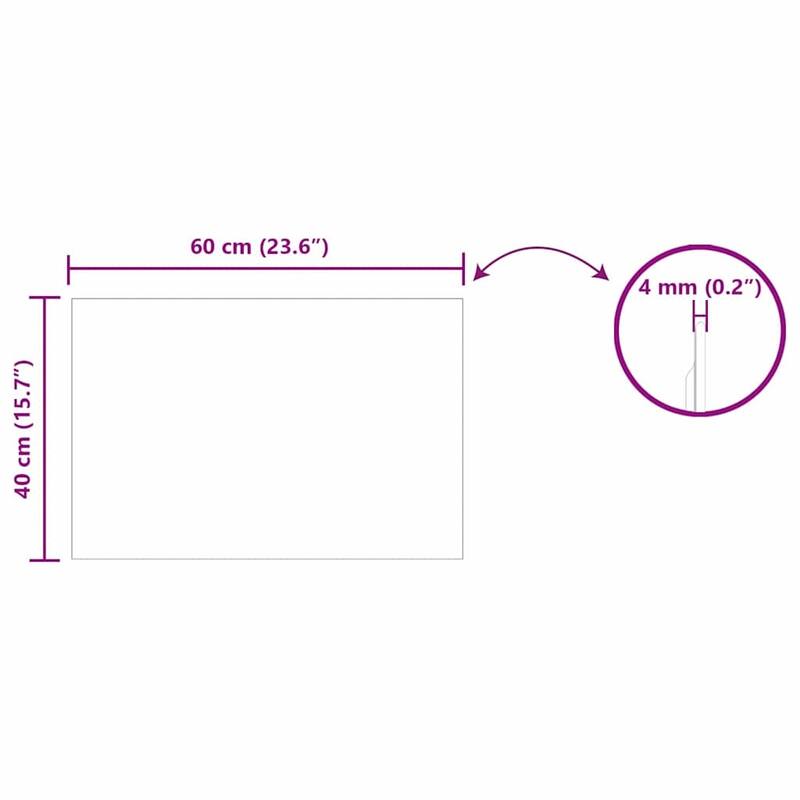 vidaXL Wall Mirror Square 15.75 x 15.75 in Tempered Glass