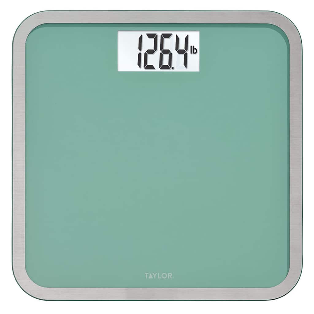 Taylor Digital Glass Bathroom Scale, Sea Foam Green