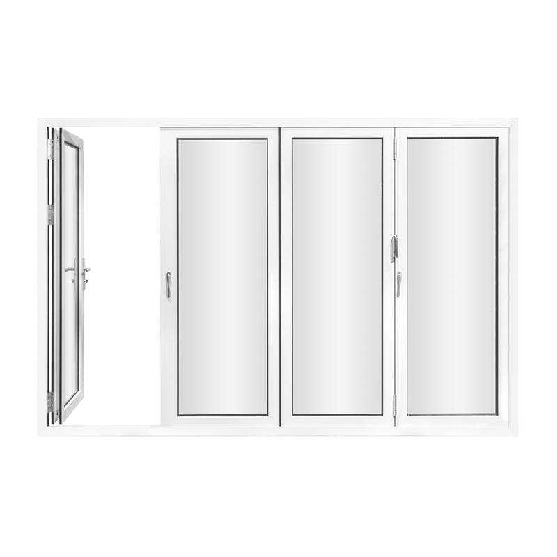 KaMic 120" x 96" 4-Panel Aluminum Patio Folding Door Right to Left-Outswing