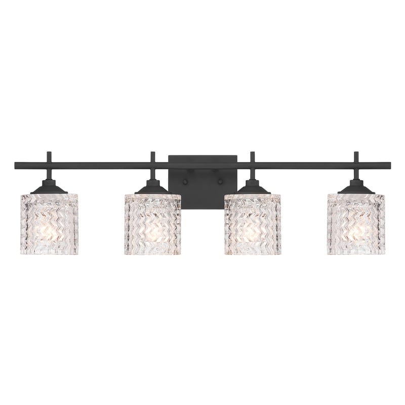 Acroma 4-light Modern Dimmable Bathroom Vanity Light with Art Glass