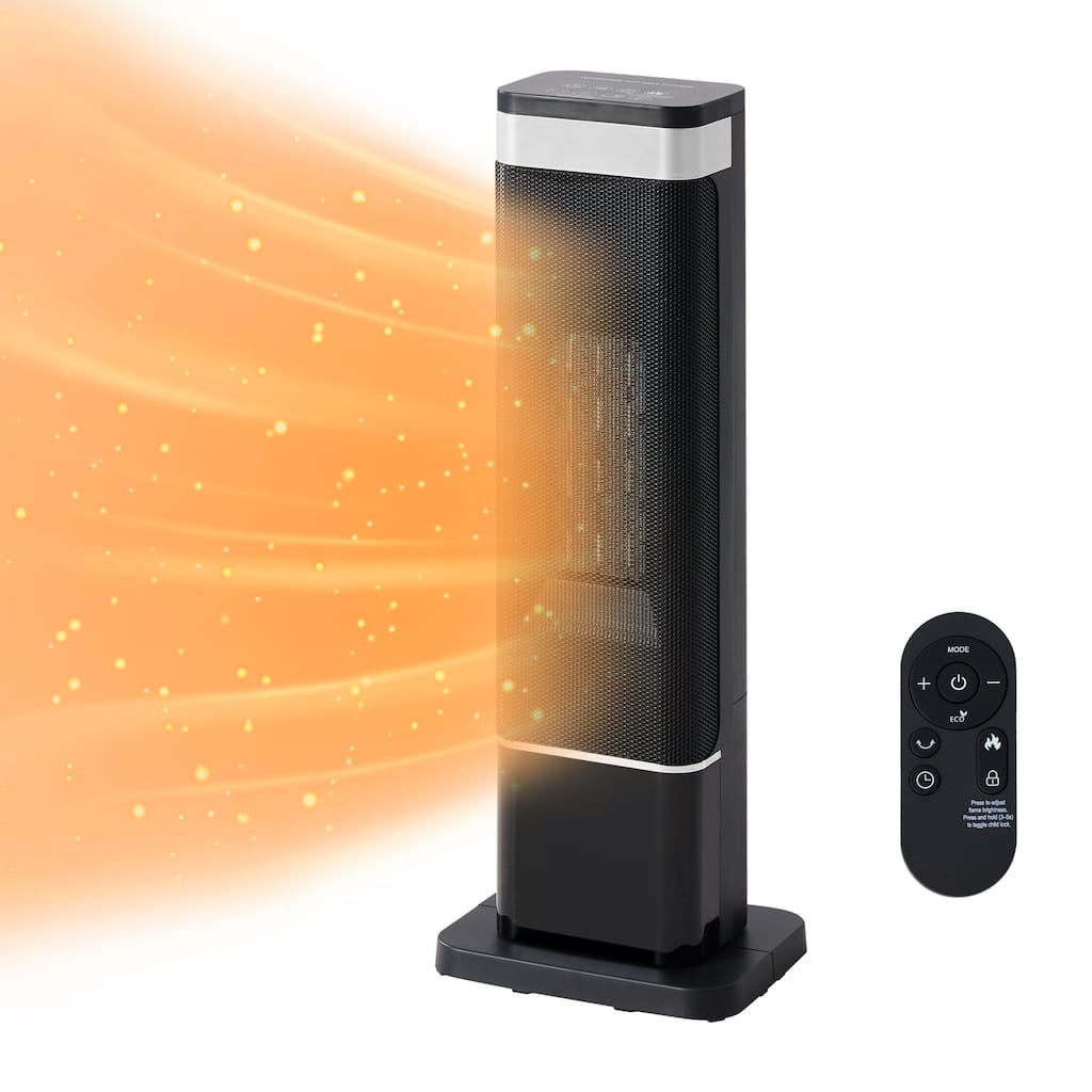 Space Heater, Electric Heaters with Thermostat and Remote, 1500W PTC Ceramic Fast Safety Heat for Office Bedroom Home