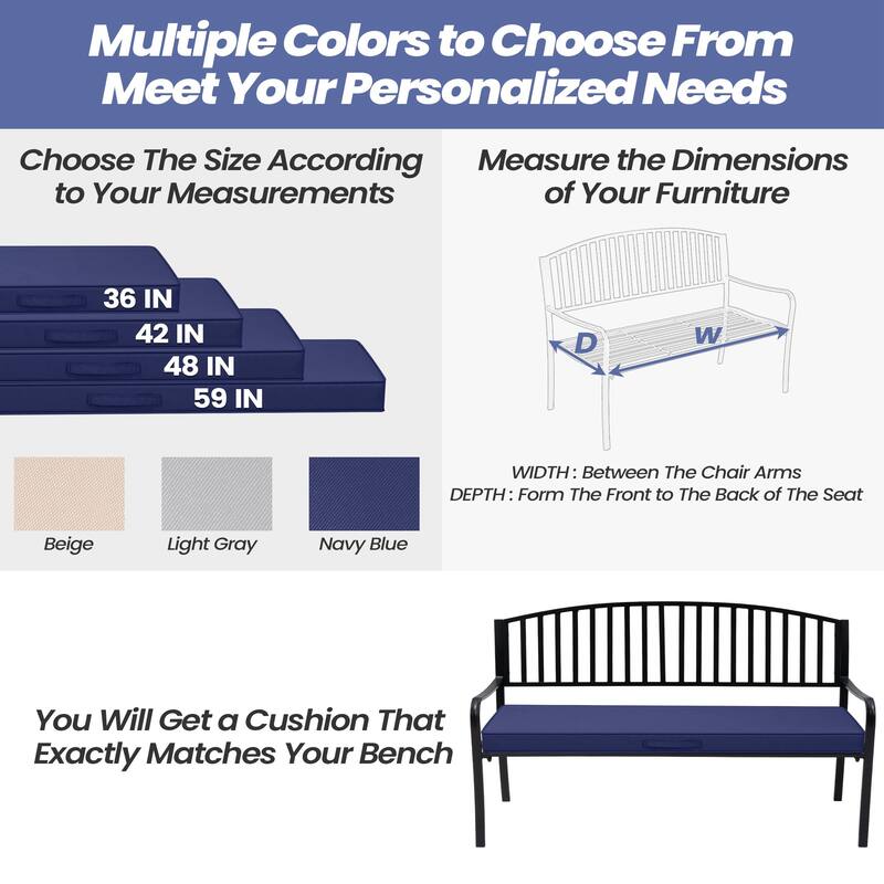 Outdoor Settee Bench Seat Cushion Patio Swing Cushion Loveseat Cushion