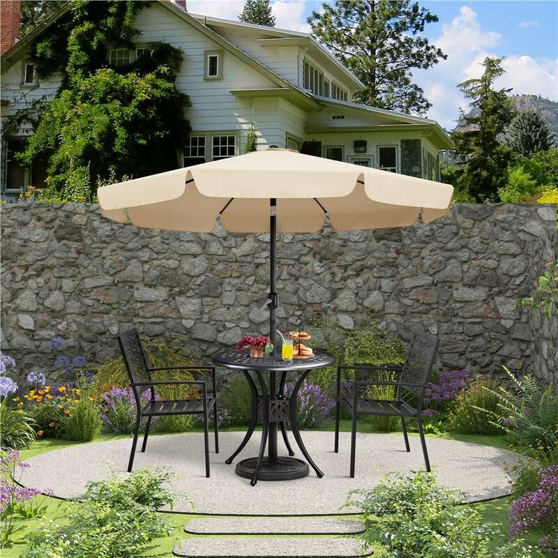 Yaheetech 9ft Outdoor Umbrella Market Umbrella with Push Button Tilt and Crank