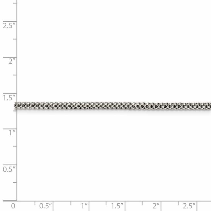 Curata 925 Sterling Silver 2.4mm Corona Chain Necklace (Lobster)