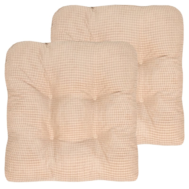 Fluffy Memory Foam Non-slip Chair Pad - Set of 2 - Linen