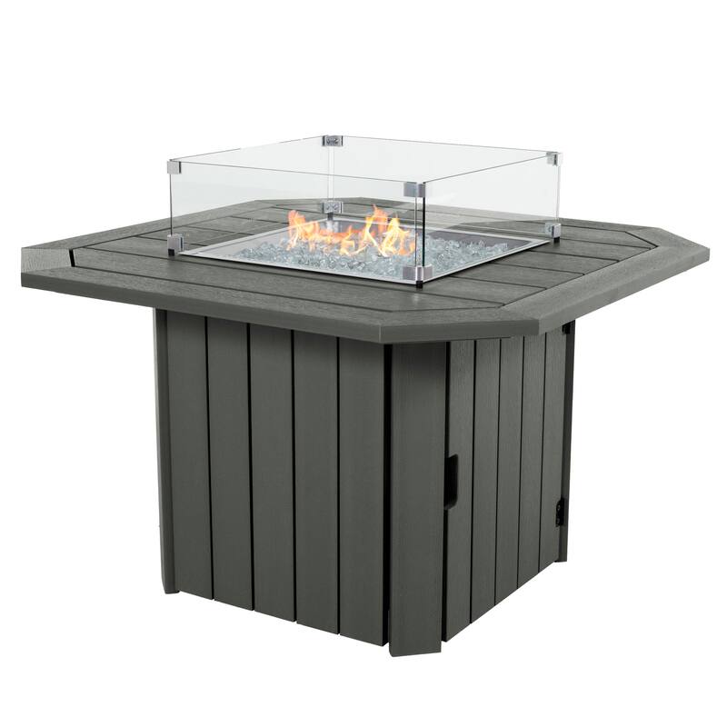 HIGHWOOD Oasis 40" Fire Pit Table - Coastal Teak