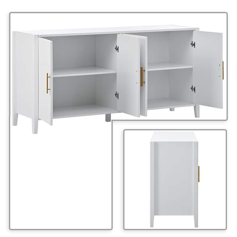 Modern Stylish Wooden Storage Cabinet with Wave-Patterned Design Cabinet Doors