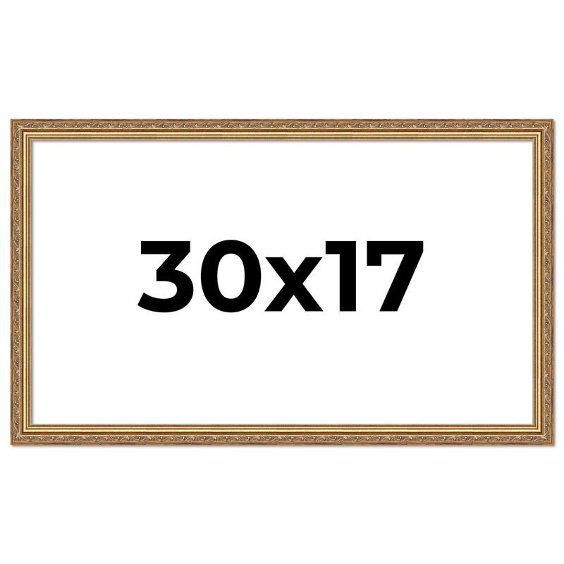 30x17 Frame Red Solid Wood Picture Frame Width 1.75 Inches | Interior Frame Depth 1 13/16 Inches