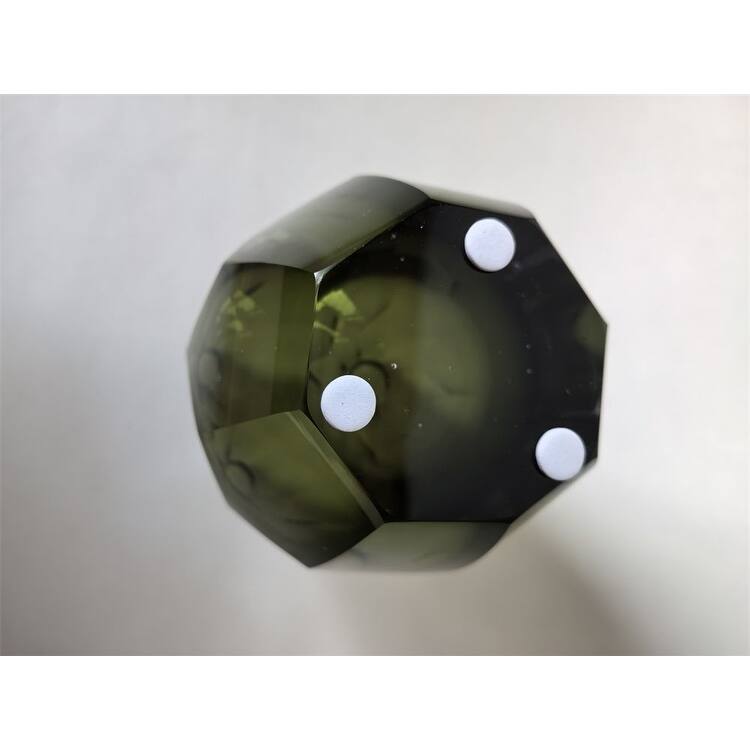 Fancy Cut Glass Lime Green Vase