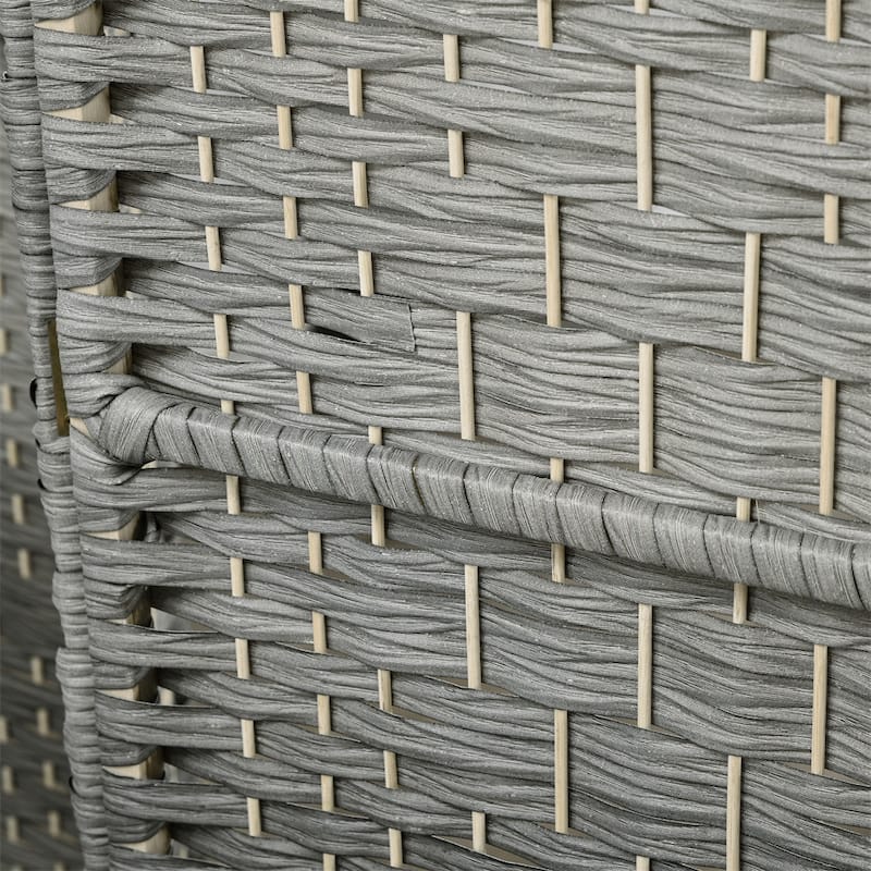 6 Panel Room Divider,6' Tall Folding Privacy Screen,Hand-Woven