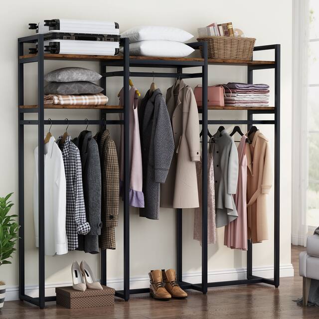 Tribesigns Garment Rack, 75 inch Freestanding Closet Organizer for Hanging Clothes