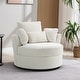 preview thumbnail 3 of 80, Upholstered Accent Swivel Barrel Armchair Club Chair with Pillows Beige/Corduroy Pillows