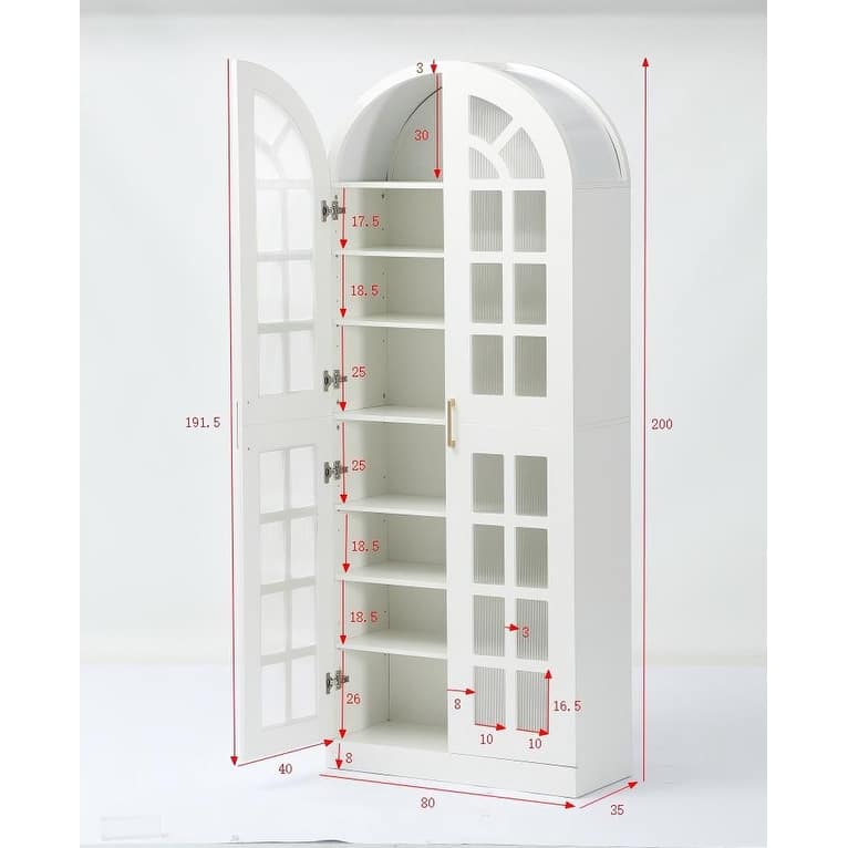 78-Inch Tall Shoe Cabinet with Acrylic Doors and Led Lights