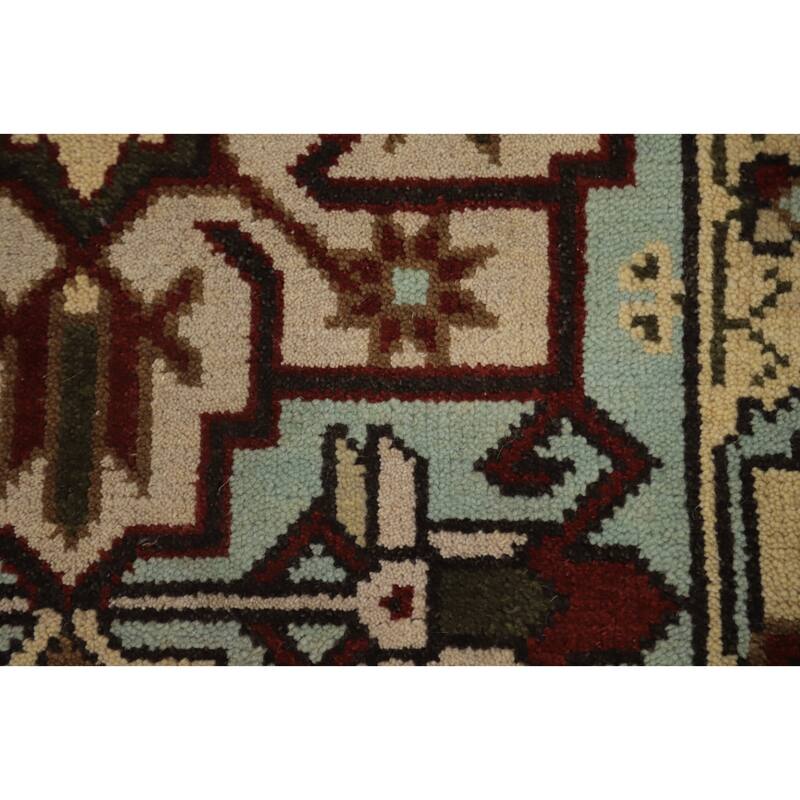 Hand Knotted Oriental 100% Wool Carpet Traditional Geometric Navy Blue & Blues Kazak Runner Rug - 7' 11'' X 2' 6''