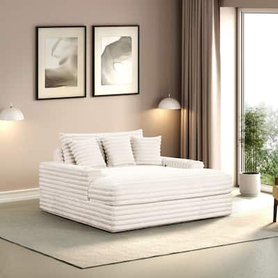 Furniture of America Venden Modern Chenille Padded 2-Seater Chaise Loveseat with USB Charger and Cup Holders