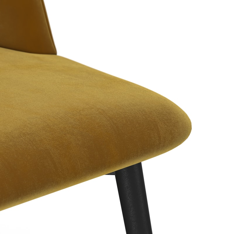 Victor Velvet Side Chair Black Legs (Set of 2)