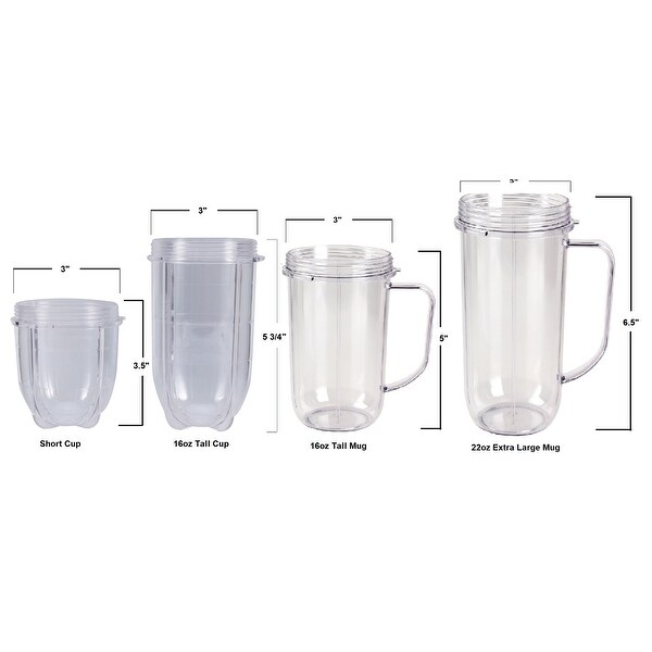 Blendin 4 Pack 16 Ounce Party Mugs Cups with Colored Lip Rings Fits Original Magic Bullet Blender Juicer On Sale Bed Bath Beyond 18728555
