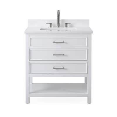 30" Tennant Brand Felton White Finish Single Sink Bathroom Vanity