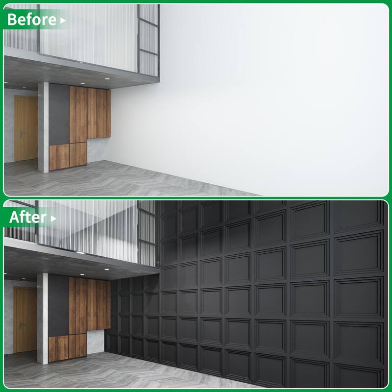 Atr3d 12pcs 24"x24" PVC 3D Wall Panel Ceiling Tile White or Black Cover 48 Sq.Ft.
