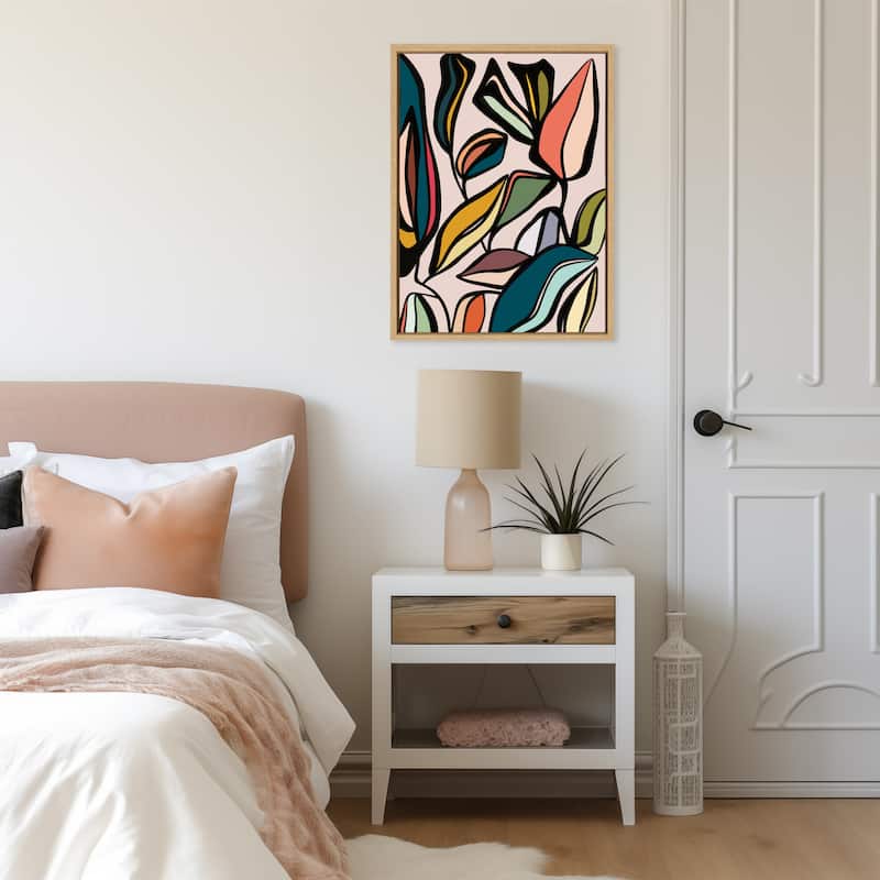 Kate and Laurel Sylvie Fanciful Ficus Framed Canvas by Alicia Bock